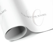 Elegantes modernes Monogramm | Grau und Weiß (edit Geschenkpapier (Rolleneckpunkt)
