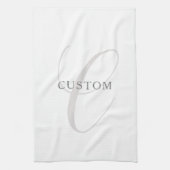 Elegantes modernes Monogramm | Grau und Weiß (edit Geschirrtuch (Vertikal)