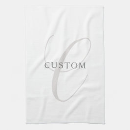 Elegantes modernes Monogramm | Grau und Weiß (edit Geschirrtuch