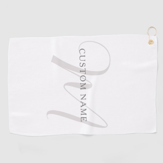 Elegantes modernes Monogramm | Grau und Weiß (edit Golfhandtuch (Horizontal)
