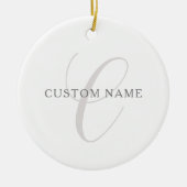 Elegantes modernes Monogramm | Grau und Weiß (edit Keramik Ornament (Vorne)