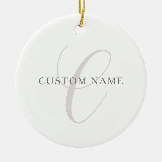 Elegantes modernes Monogramm | Grau und Weiß (edit Keramik Ornament (Vorne)