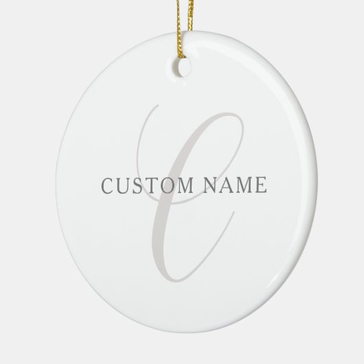 Elegantes modernes Monogramm | Grau und Weiß (edit Keramik Ornament (Links)