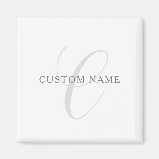 Elegantes modernes Monogramm | Grau und Weiß (edit Magnet (Vorne)