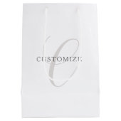 Elegantes modernes Monogramm | Grau und Weiß (edit Mittlere Geschenktüte (Rückseite)