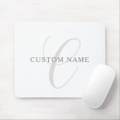 Elegantes modernes Monogramm | Grau und Weiß (edit Mousepad (Mit Mouse)