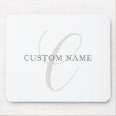 Elegantes modernes Monogramm | Grau und Weiß (edit Mousepad (Vorne)
