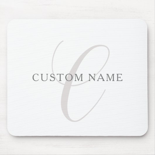 Elegantes modernes Monogramm | Grau und Weiß (edit Mousepad (Vorne)