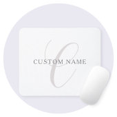 Elegantes modernes Monogramm | Grau und Weiß (edit Mousepad