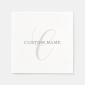 Elegantes modernes Monogramm | Grau und Weiß (edit Serviette (Vorderseite)