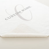 Elegantes modernes Monogramm | Grau und Weiß (edit Sherpadecke (3/4)