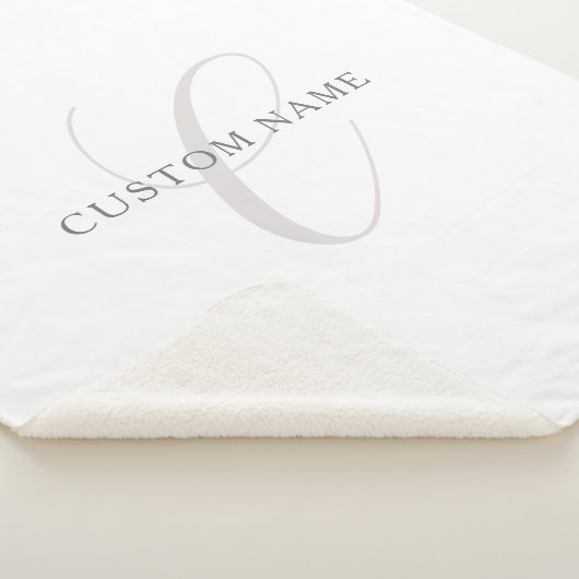 Elegantes modernes Monogramm | Grau und Weiß (edit Sherpadecke (3/4)