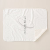 Elegantes modernes Monogramm | Grau und Weiß (edit Sherpadecke (Vorderseite (Horizontal))