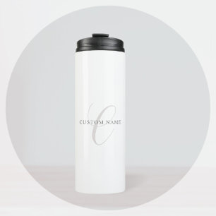 Elegantes modernes Monogramm   Grau & Weiß (editie Thermosbecher