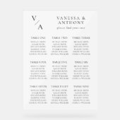 Elegantes, modernes Monogramm-Hochzeitdiagramm Acrylschild (Vorderseite)