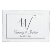 Elegantes, modernes Monogramm-Hochzeitsgeschenk Kissenbezug (Rückseite)