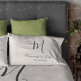 Elegantes, modernes Monogramm-Hochzeitsgeschenk Kissenbezug