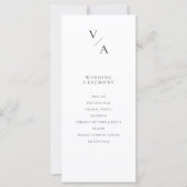 Elegantes, modernes Monogramm-Hochzeitsprogramm (Vorderseite)