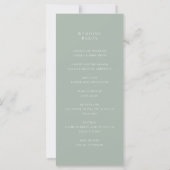 Elegantes, modernes Monogramm-Hochzeitsprogramm (Rückseite)