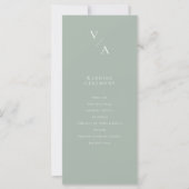 Elegantes, modernes Monogramm-Hochzeitsprogramm (Vorderseite)