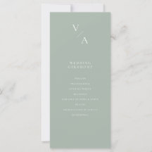 Elegantes, modernes Monogramm-Hochzeitsprogramm