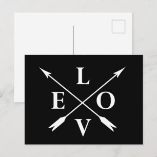 Elegantes modernes Monogramm Liebe Feiertagspostkarte