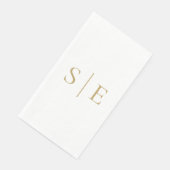 Elegantes, modernes Monogramm Minimalistisch Serviette (Ecke)