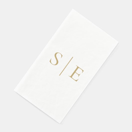 Elegantes, modernes Monogramm Minimalistisch Serviette (Ecke)