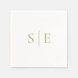 Elegantes, modernes Monogramm Minimalistisch Serviette