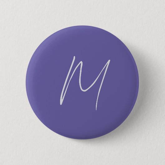Elegantes modernes Monogramm mit eigenem Namen Button (Vorderseite)