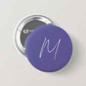 Elegantes modernes Monogramm mit eigenem Namen Button (Vorne & Hinten)