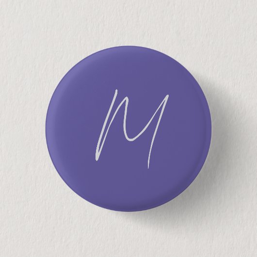 Elegantes modernes Monogramm mit eigenem Namen Button (Vorderseite)