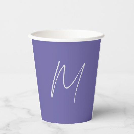 Elegantes modernes Monogramm mit eigenem Namen Pappbecher (Vorderseite)