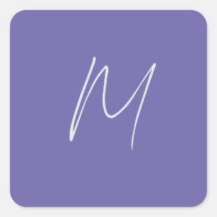 Elegantes modernes Monogramm mit eigenem Namen Quadratischer Aufkleber