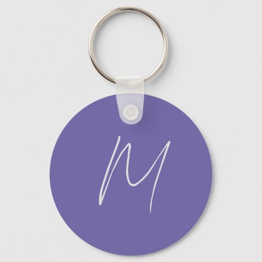 Elegantes modernes Monogramm mit eigenem Namen Schlüsselanhänger (Vorderseite)