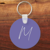 Elegantes modernes Monogramm mit eigenem Namen Schlüsselanhänger (Vorderseite)