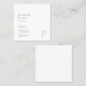 Elegantes, modernes Monogramm mit einfachem Design Quadratische Visitenkarte (Vorne/Hinten)