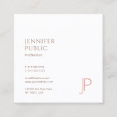 Elegantes, modernes Monogramm mit einfachem Design Quadratische Visitenkarte (Vorderseite)