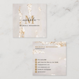 Elegantes modernes Monogramm mit Goldfolie Anfangs Quadratische Visitenkarte