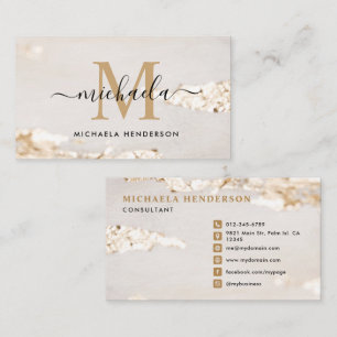Elegantes modernes Monogramm mit Goldfolie Anfangs Visitenkarte