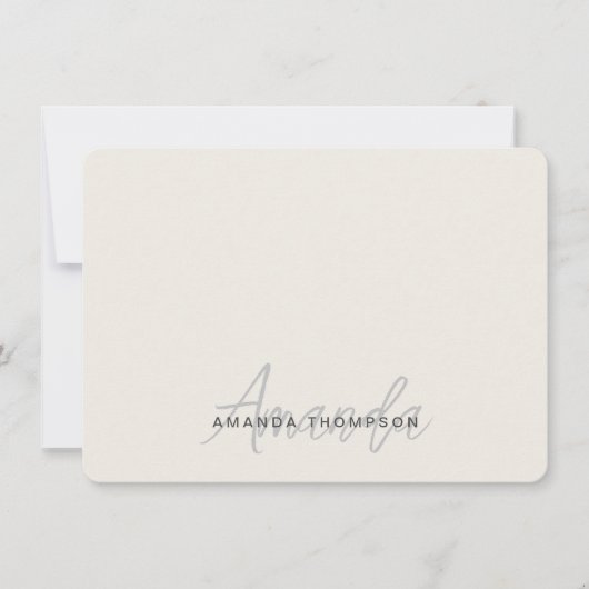 Elegantes, modernes Monogramm Personalisiert mit N Mitteilungskarte (Vorderseite)