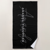 Elegantes, modernes Monogramm Personalisiert mit N Strandtuch (Vorderseite)