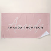 Elegantes, modernes Monogramm Personalisiert mit N Strandtuch (Vorderseite)