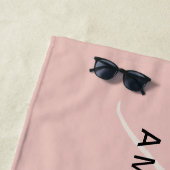 Elegantes, modernes Monogramm Personalisiert mit N Strandtuch (Beispiel)