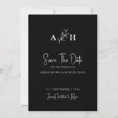 Elegantes, modernes Monogramm Save the Date Einladung (Vorderseite)