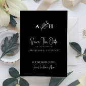 Elegantes, modernes Monogramm Save the Date Einladung