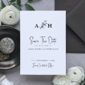 Elegantes, modernes Monogramm Save the Date Einladung