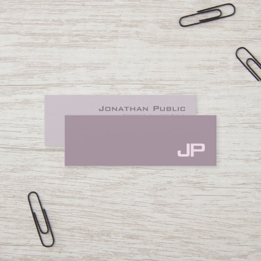 Elegantes modernes Monogramm-schlichter Luxussalon Mini Visitenkarte (Vorderseite/Rückseite Beispiel)