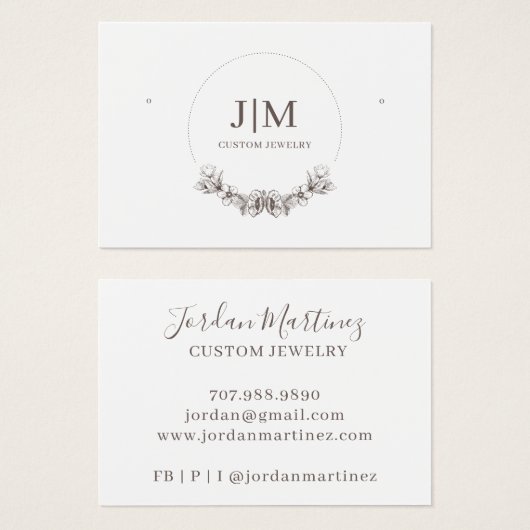 Elegantes, modernes Monogramm-Schmuckstück-Ohrring (Vorne & Hinten)