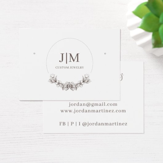 Elegantes, modernes Monogramm-Schmuckstück-Ohrring (Schreibtisch)